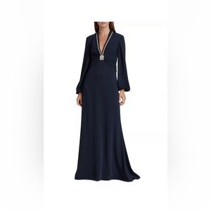 NWT Reem Acra navy blue gown - size 6